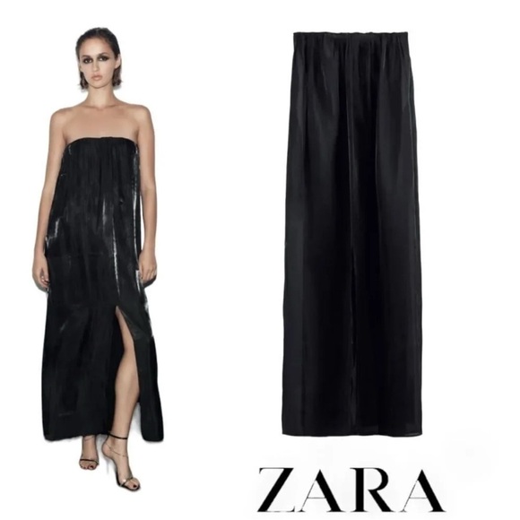 NWT Zara Strapless Dress with Front Slit and Interior Corset Size M - Picture 3 of 16